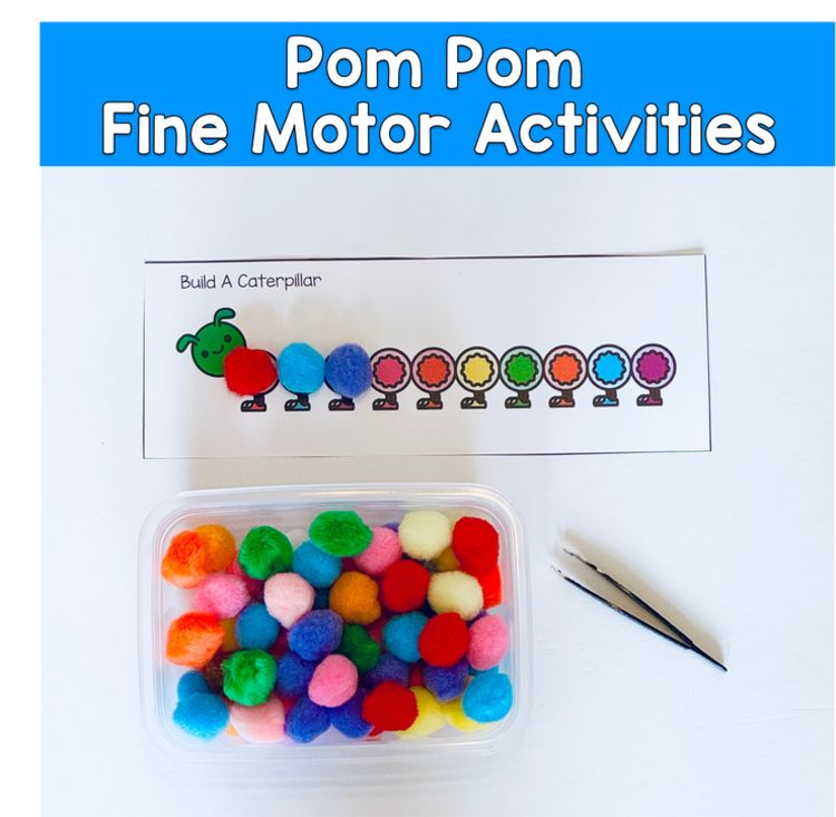 Pom-Pom Fine Motor Activities For Centers And Morning Tubs: BUILD A CATERPILLAR