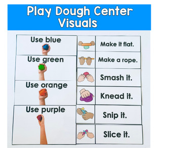 Visuals For Play Dough Activities or Play Dough Center