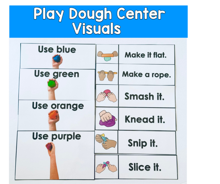 Visuals For Play Dough Activities or Play Dough Center