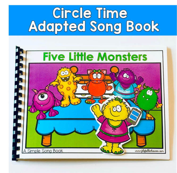 Five Little Monsters Jumping on the Bed | Circle Time Adapted Song Book