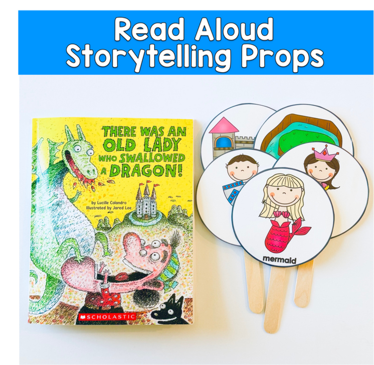 There Was An Old Lady Who Swallowed a Dragon Storytelling Props and Visuals