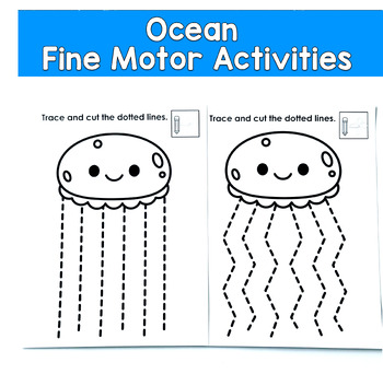 Jellyfish Tracing and Cutting Practice | Fine Motor Scissor Skills | Pre-K, OT