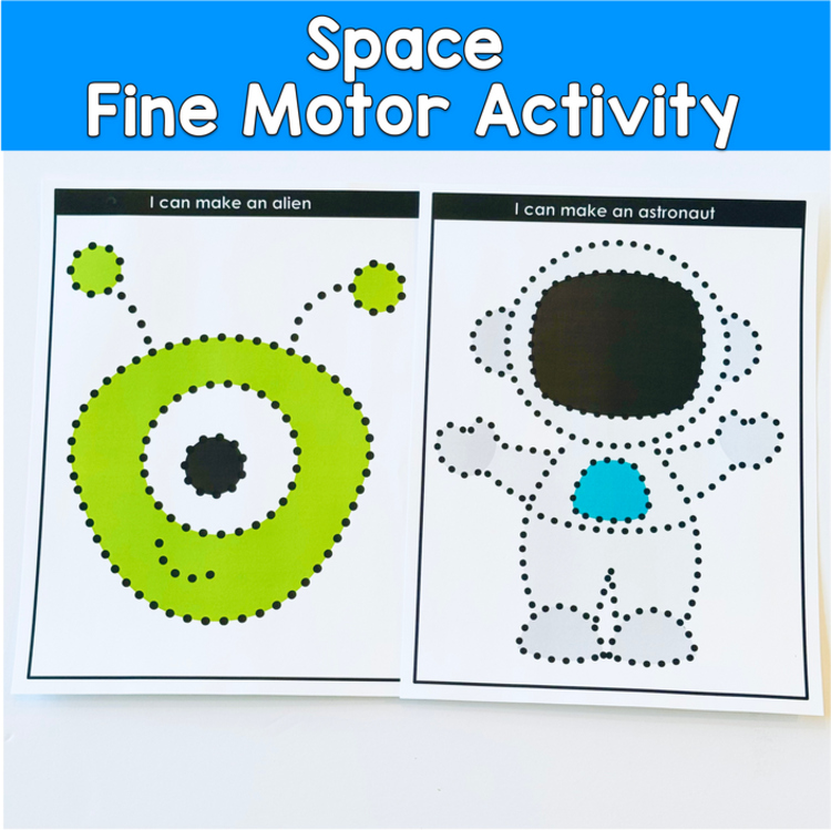 Space Themed Push Pin Activities | Fine Motor Pin Poke Centers | Pre-K, ECSE, OT