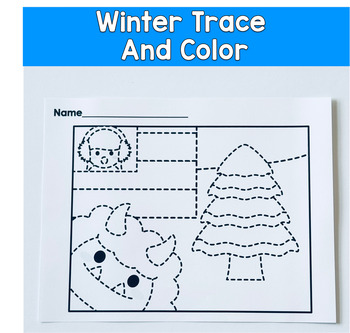 Winter Day Trace and Color Worksheets | Early Writing Practice |