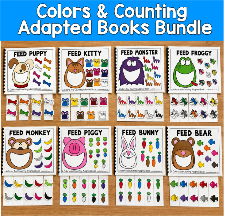Colors and Counting Adapted Books Bundle | Feed Me | Math SLP SPED Autism PreK