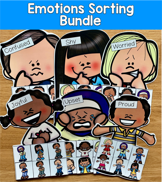 Emotions Sorting Mats Bundle | Feelings Sort Activities for SEL Centers | PreK