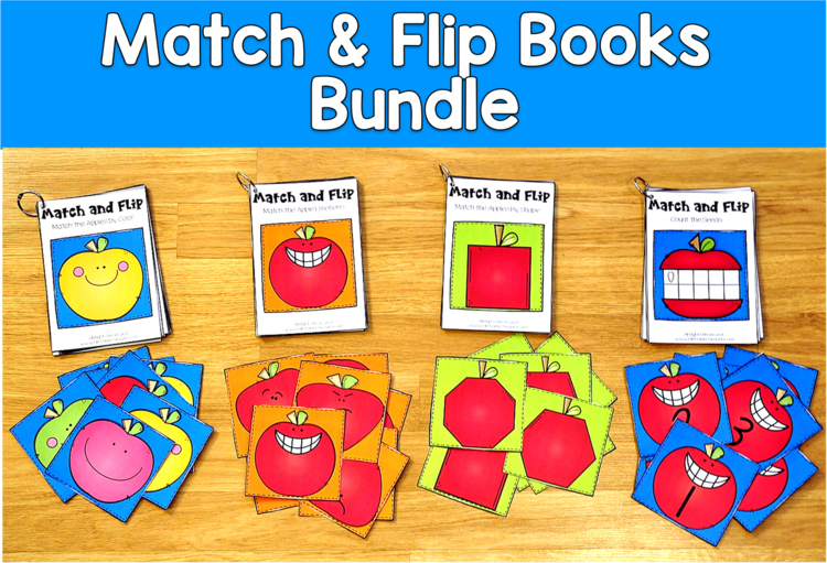 Match and Flip Books Bundle I | 60 Books Matching | PreK SLP SPED Autism OT