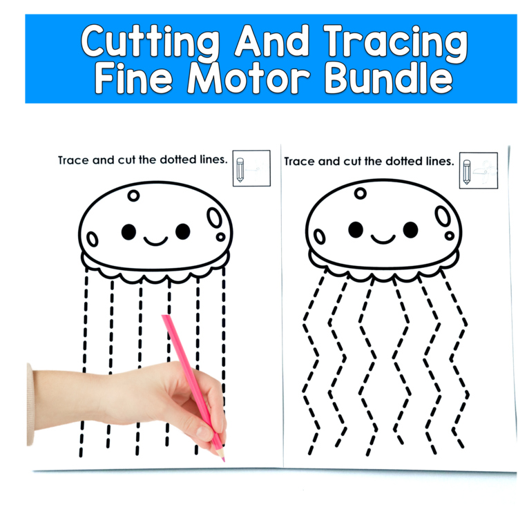 Tracing and Cutting Practice Bundle | Fine Motor Scissor Skills | Pre-K, OT