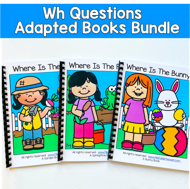 Wh Questions Adapted Books Bundle | Position Words | Speech Therapy SPED Autism