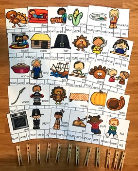 Thanksgiving Parts of Speech Task Cards