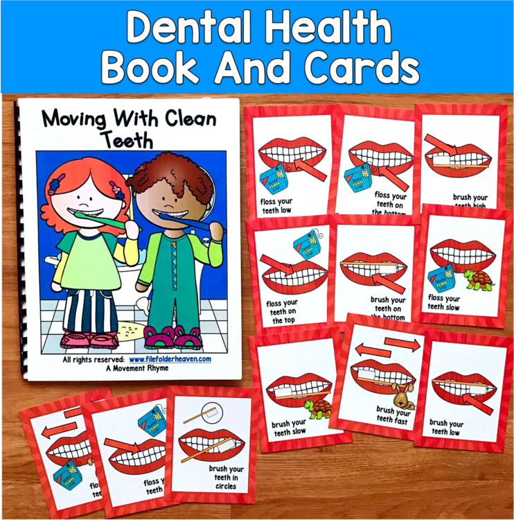 Dental Health Movement Book & Cards | Brain Breaks Gross Motor | SPED Autism Alt