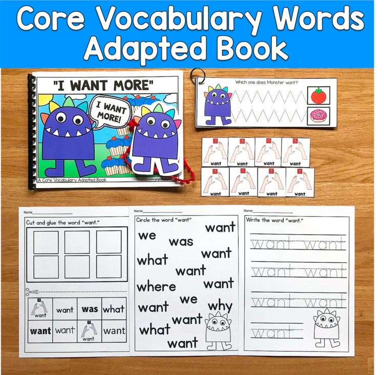 Core Vocabulary Adapted Book And Activities: "I Want More" Core Word More