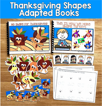 Thanksgiving Shapes Adapted Books | 2D Shapes Sequencing | SLP SPED Autism PreK