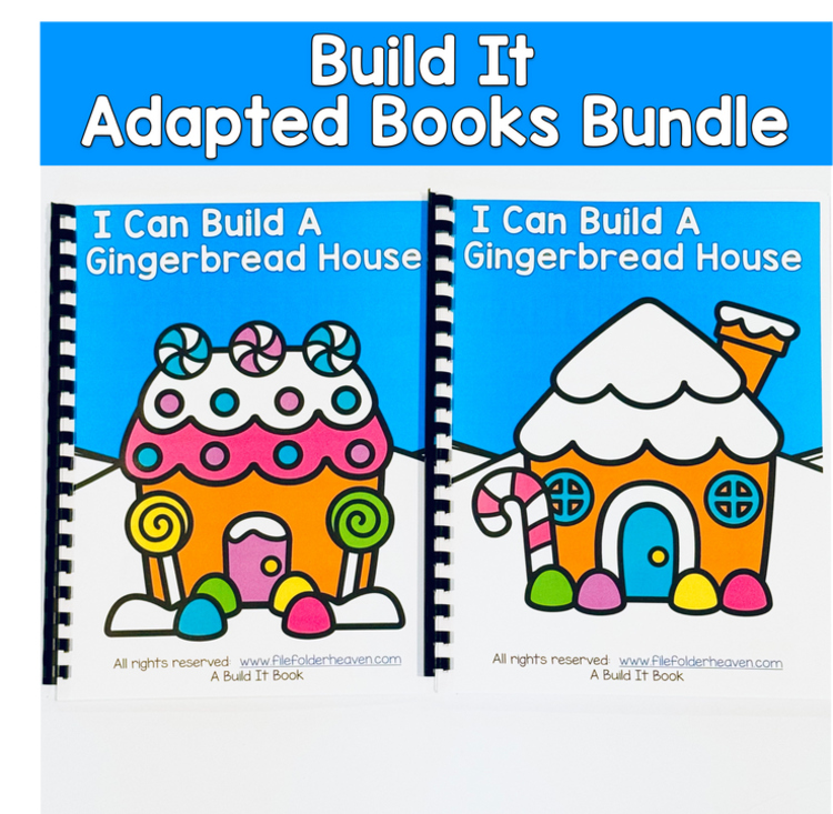 Build It Adapted Books Mini-Bundle:  Gingerbread Houses Theme