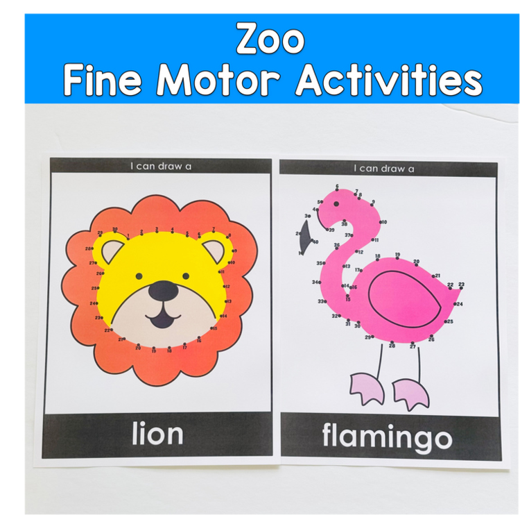 Zoo Dot To Dot Activities: Dot To Dot Activities For Fine Motor Centers