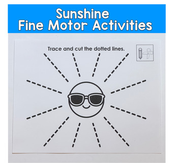 Tracing Lines And Cutting Practice Sunshine or Summer Theme