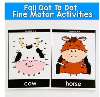 Farm Animals Dot to Dot Fine Motor Activities