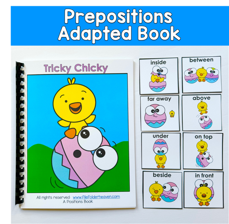 Spring Prepositions Adapted Book | Positional Words Activity | Where Questions