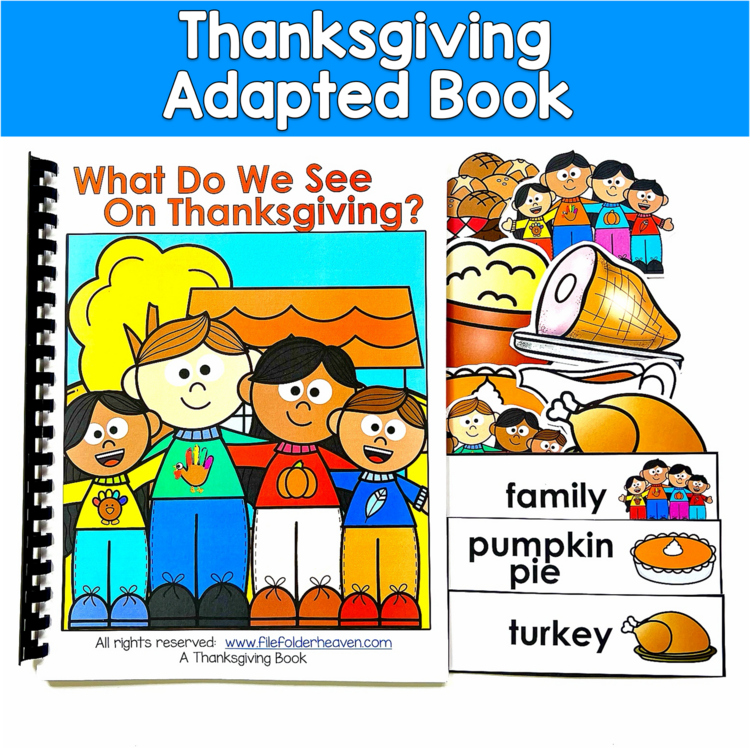 Thanksgiving Adapted Book | Core Words Nouns Inferences | SLP SPED Autism AAC