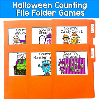 Halloween Counting File Folder Games | Numbers Math | PreK SPED Autism Centers