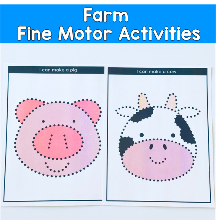 Farm Themed Push Pin Activities | Fine Motor Pin Poke Centers | Pre-K, ECSE, OT