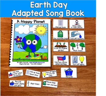 Earth Day Adapted Song Book FREE | Vocabulary Recycling | SLP SPED Autism Music