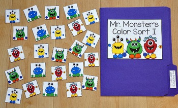 Sorting Colors File Folder Game (Monster Theme I)