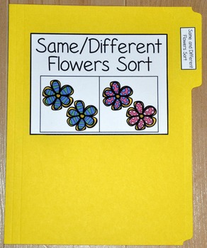 Spring File Folder Game--"Same and Different Flowers Sort"