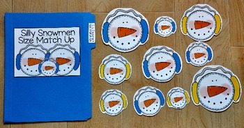 Snowman File Folder Game--Silly Snowman Size Match
