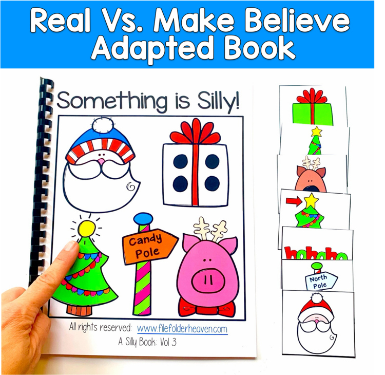 Christmas Real vs Make Believe Adapted Book | Vol 3 | SLP SPED Autism PreK