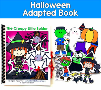 Halloween Adapted Book: Creepy Spider | Prepositions WH Questions | Pre-K SPED