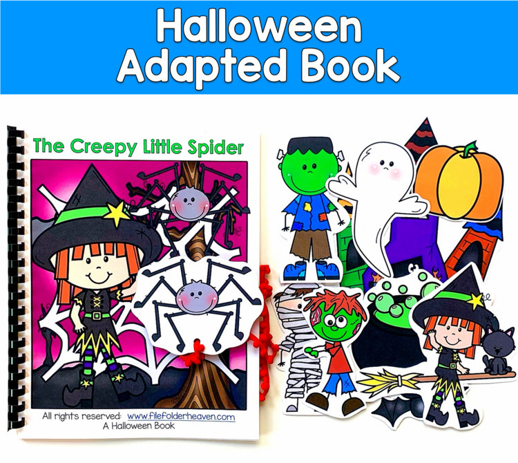 Halloween Adapted Book: Creepy Spider | Prepositions WH Questions | Pre-K SPED