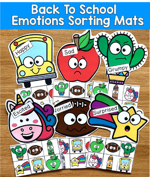 Back to School Emotions Sorting Mats Set 2 | SEL Speech Therapy SPED Autism