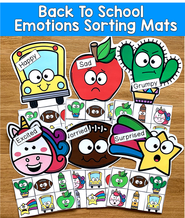 Back to School Emotions Sorting Mats Set 2 | SEL Speech Therapy SPED Autism