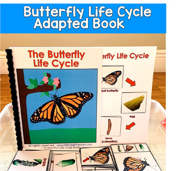 Butterfly Life Cycle Adapted Book & Task Boxes Real Photos | SLP SPED Autism