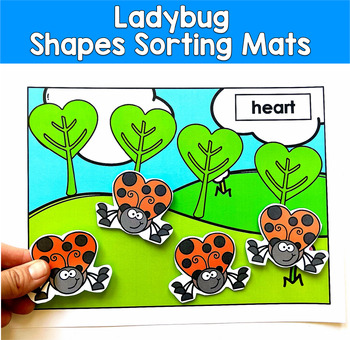 Ladybug Shape Sorting Mats | 2D Shapes Spring Centers | SLP SPED Autism PreK