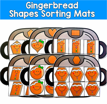 Gingerbread Shape Sorting Mats | 2D Shapes Christmas | SLP SPED Autism PreK