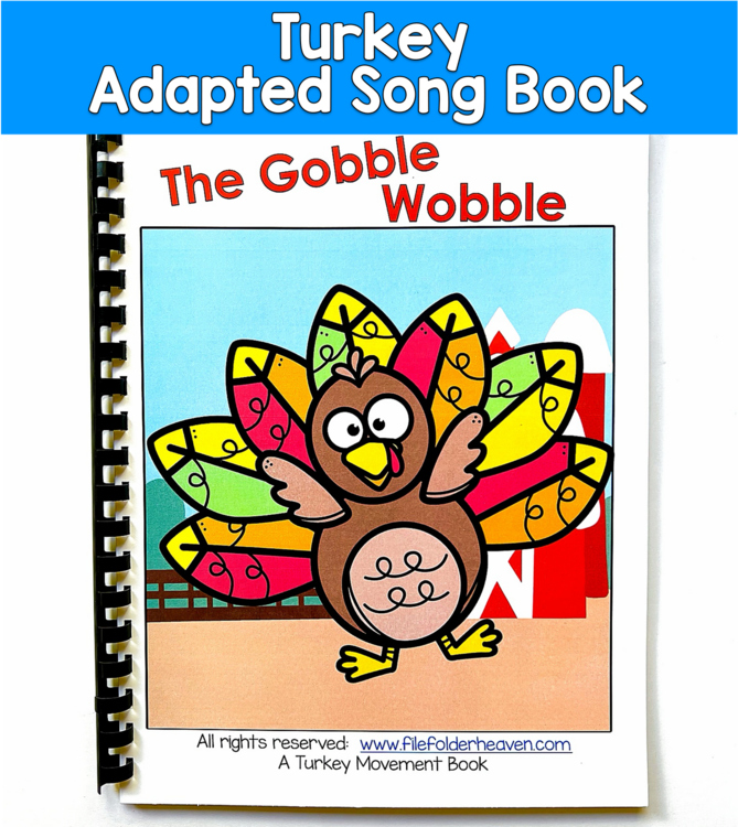 Turkey Adapted Song Book | Thanksgiving Circle Time Music | SPED Autism PreK OT