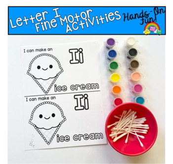 Letter I Fine Motor Q-Tip Painting