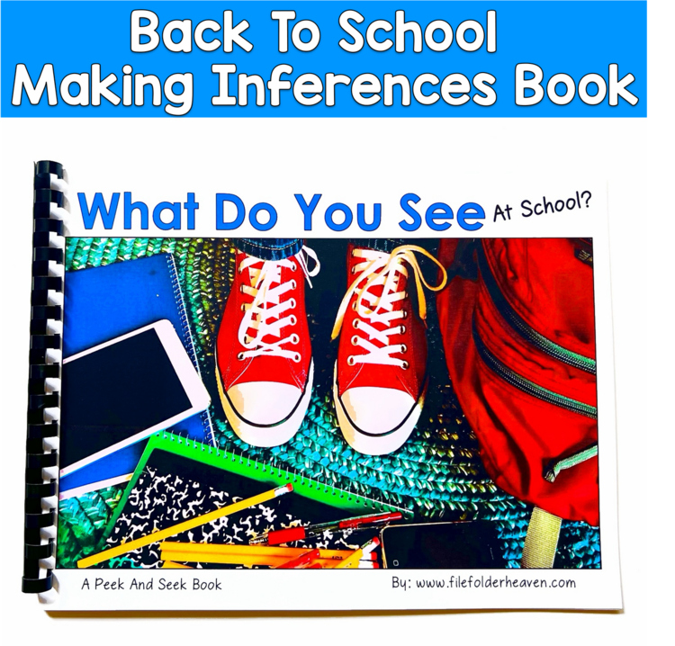 Back to School Inferencing Adapted Book | Core Words Real Photos | SLP SPED Auti