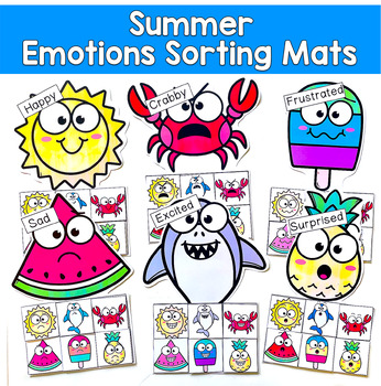 Summer Emotions Sorting Mats | SEL Speech Therapy SPED Autism