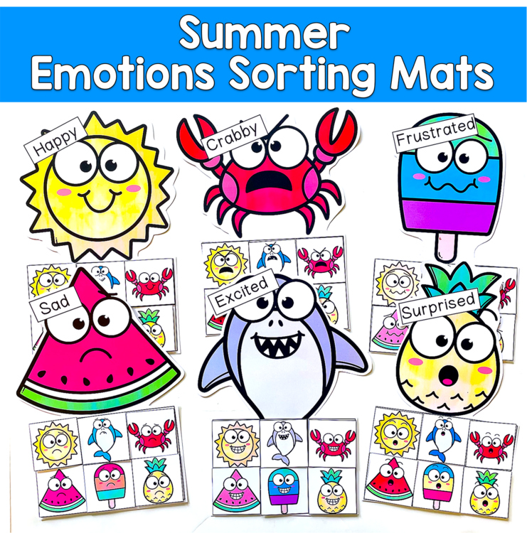 Summer Emotions Sorting Mats | SEL Speech Therapy SPED Autism