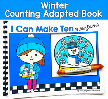 Winter Counting Adapted Book | Draw Ten Snowflakes | Math for Special Education