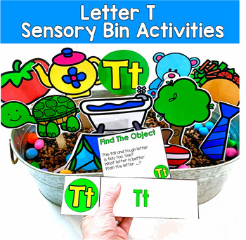 Letter T Activities | Hey Riddle Riddle Sensory Bin Riddles | SLP SPED Autism