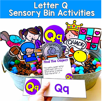 Letter Q Activities | Hey Riddle Riddle Sensory Bin Riddles | SLP SPED Autism