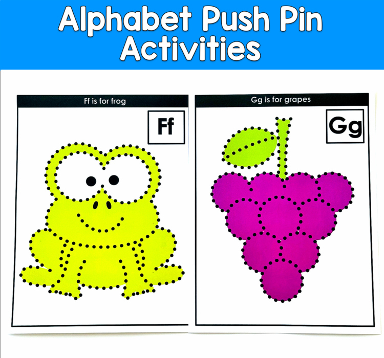 Alphabet Pushpin Fine Motor Activities | Letters Beginning Sounds | PreK OT SPED