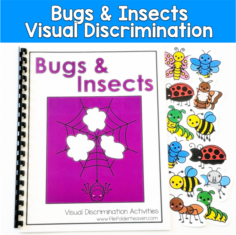 Bugs & Insects Visual Discrimination Workbook | Matching | PreK SPED Autism OT