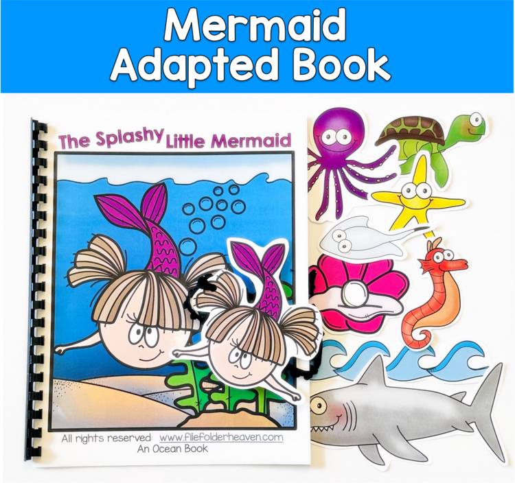 Ocean Mermaid Adapted Book | Prepositions WH Questions | SLP SPED Autism PreK