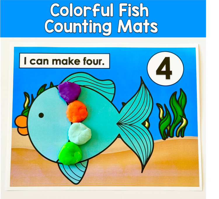 Counting Play Dough Mats Numbers 1-10 | Build a Fish Fine Motor | Math SPED OT