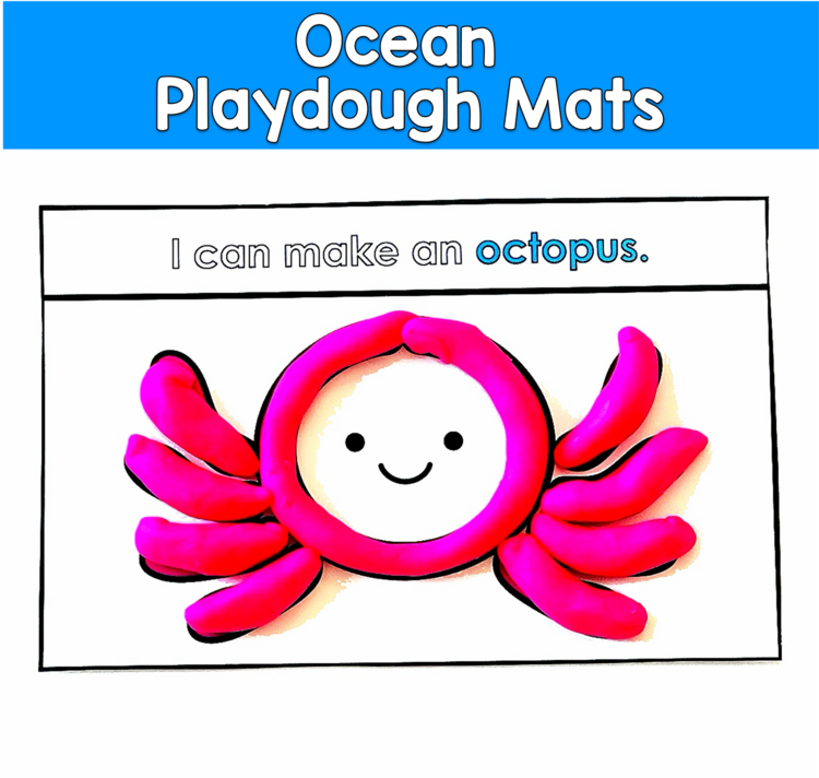Ocean Play Dough Mats | Fine Motor Centers Morning Tubs | OT SPED Autism PreK